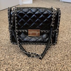Black and silver chain MK bag
